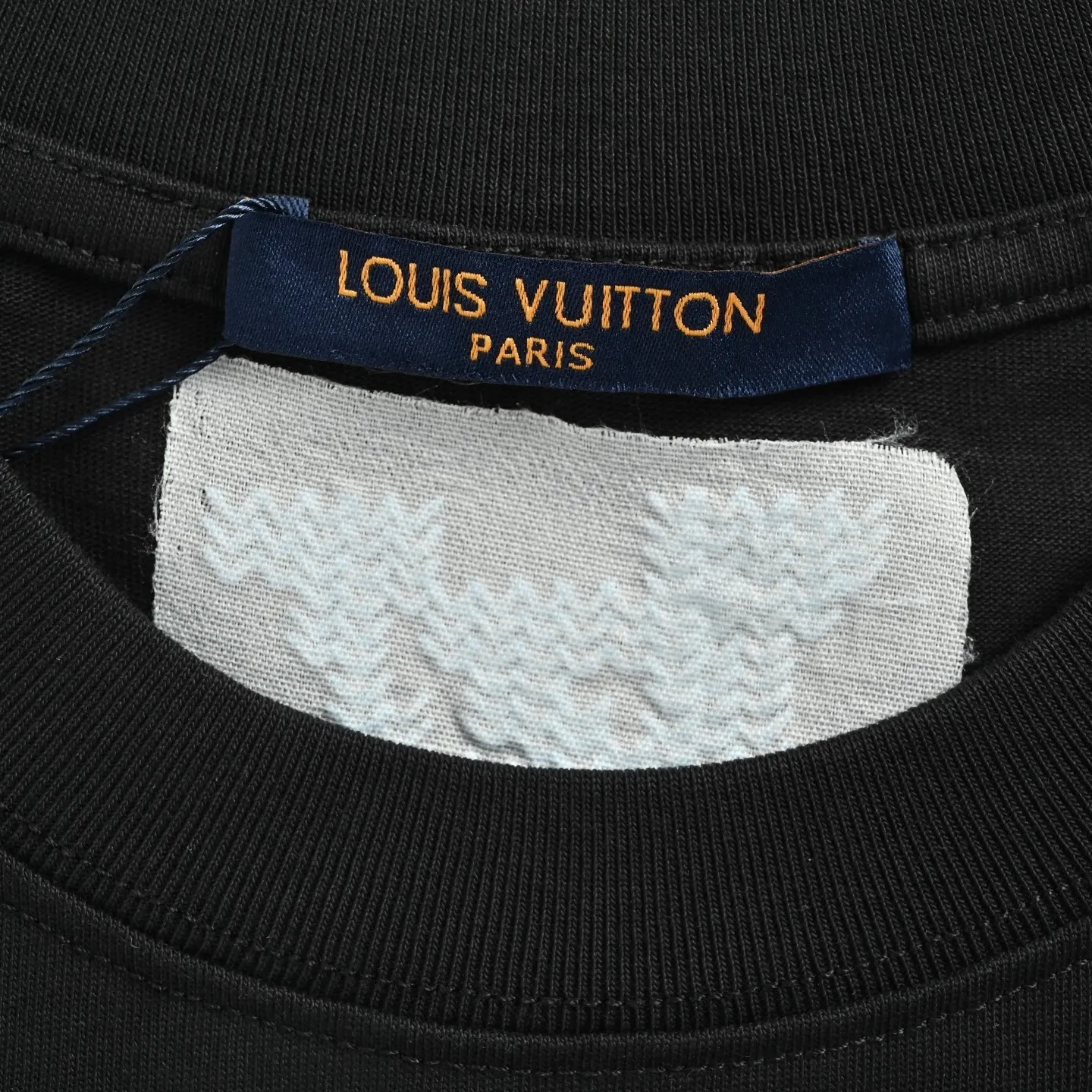 Louis Vuitton/Louis Vuitton Blue embroidered letter short sleeves